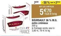 Cora BOURSAULT 36 % M.G. extra crémeux 200 g Offres et Promotions