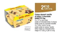 Cora DANETTE Crème dessert vanille et billes 3 chocolats pop Offres et Promotions