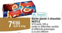 Cora NESTLE Bûche glacée 3 chocolats 540 g Offres et Promotions