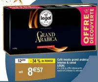 Cora LEGAL Café moulu grand arabica intense & corsé 250 g Offres et Promotions