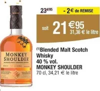 Cora MONKEY SHOULDER Blended Malt Scotch Whisky 40% vol. 70 cl Offres et Promotions