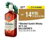 Cora BALLANTINE'S Blended Scotch Whisky 40 % vol. 70 cl Offres et Promotions