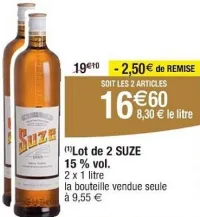 Cora SUZE Lot de 2 15% vol. 2 x 1 litre Offres et Promotions