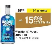 Cora ABSOLUT Vodka 40 % vol. 70 cl Offres et Promotions