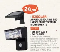 Eureka ma maison APPLIQUE SOLAIRE 250 LM 12 LED DÉTECTEUR MOUVEMENTS Offres et Promotions