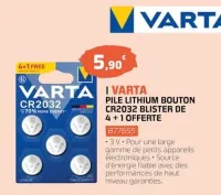 Eureka ma maison PILE LITHIUM BOUTON CR2032 BLISTER DE 4 + 1 OFFERTE Offres et Promotions