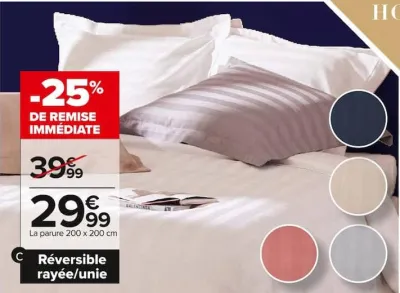 Carrefour Linge de lit "Satin 80" Offres et Promotions