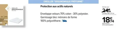 Carrefour Oreiller "Ergonomique préformé" Offres et Promotions