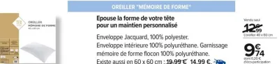 Carrefour Oreiller "Mémoire de forme" Offres et Promotions