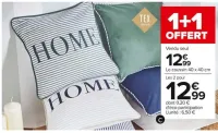 Carrefour Coussin rayé ou uni Offres et Promotions