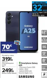 Carrefour Smartphone Galaxy A25 Offres et Promotions