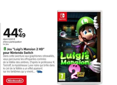 Carrefour Jeu "Luigi's Mansion 2 HD" pour Nintendo Switch Offres et Promotions