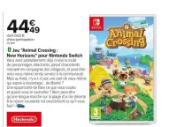 Carrefour Jeu "Animal Crossing : New Horizons" pour Nintendo Switch Offres et Promotions