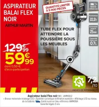 Carrefour Aspirateur balai Flex noir Offres et Promotions