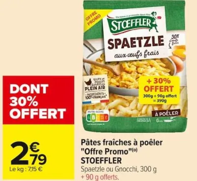 Carrefour Pâtes fraîches à poêler "Offre Promo" Offres et Promotions