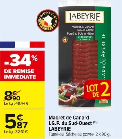 Carrefour Magret de Canard I.G.P. du Sud-Ouest Offres et Promotions