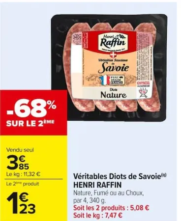 Carrefour Véritables Diots de Savoie Offres et Promotions