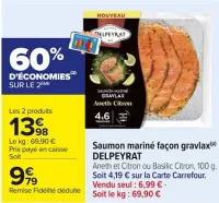 Carrefour Saumon mariné façon gravlax Offres et Promotions