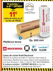 Castorama Laine de roche Kraft Roulrock Offres et Promotions