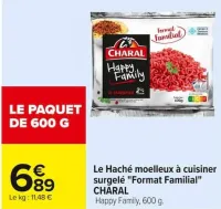 Carrefour Le Haché moelleux à cuisiner surgelé "Format Familial" Offres et Promotions