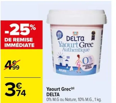 Carrefour Yaourt Grec Offres et Promotions