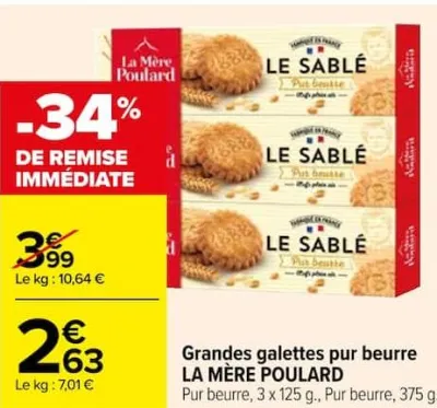 Carrefour Grandes galettes pur beurre Offres et Promotions