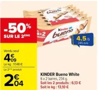 Carrefour KINDER Bueno White Offres et Promotions