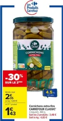 Carrefour Cornichons extra-fins Offres et Promotions