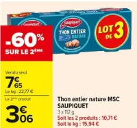 Carrefour Thon entier nature MSC Offres et Promotions