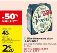 Carrefour Bière blonde sans alcool Offres et Promotions