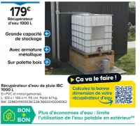 Castorama Récupérateur d’eau de pluie IBC 1000 L Offres et Promotions