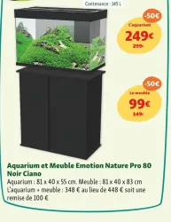 Maxi Zoo Aquarium et Meuble Emotion Nature Pro 80 Noir Offres et Promotions