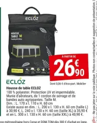 Gamm vert Housse de table ECLOZ Offres et Promotions