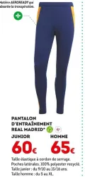 Sport 2000 PANTALON D’ENTRAÎNEMENT REAL MADRID Offres et Promotions