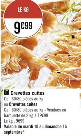 Casino Supermarchés Crevettes cuites Offres et Promotions