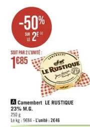 Casino Supermarchés Camembert 23% M.G. Offres et Promotions