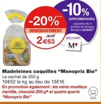 Monoprix Madeleines coquilles Offres et Promotions