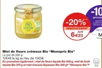 Monoprix Miel de fleurs crémeux Bio Offres et Promotions