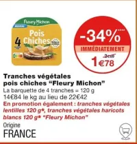 Monoprix Tranches végétales pois chiches Offres et Promotions