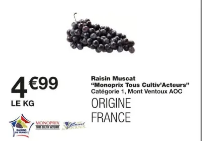 Monoprix Raisin Muscat Offres et Promotions