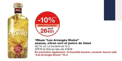 Monoprix Rhum ananas, citron vert et poivre de timut Offres et Promotions