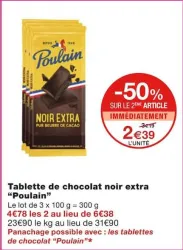 Monoprix Tablette de chocolat noir extra Offres et Promotions