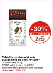 Monoprix Tablette de chocolat noir aux pépites de café Offres et Promotions
