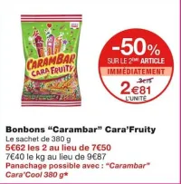 Monoprix Bonbons Cara’Fruity Offres et Promotions
