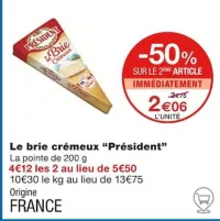 Monoprix Le brie crémeux Offres et Promotions