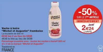 Monoprix Vache à boire framboise Offres et Promotions