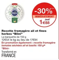 Monoprix Recette fromagère ail et fines herbes Offres et Promotions