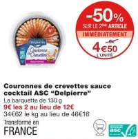 Monoprix Couronnes de crevettes sauce cocktail ASC Offres et Promotions