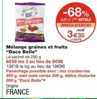 Monoprix Mélange graines et fruits Offres et Promotions