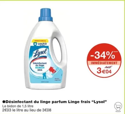 Monoprix ●Désinfectant du linge parfum Linge frais Offres et Promotions